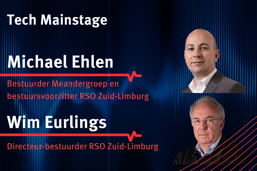 Michiel Ehlen en Wim Eurlings - RSO Zuid-Limburg - keynote sprekers op Tech Mainstage van Zorg & ict 2025